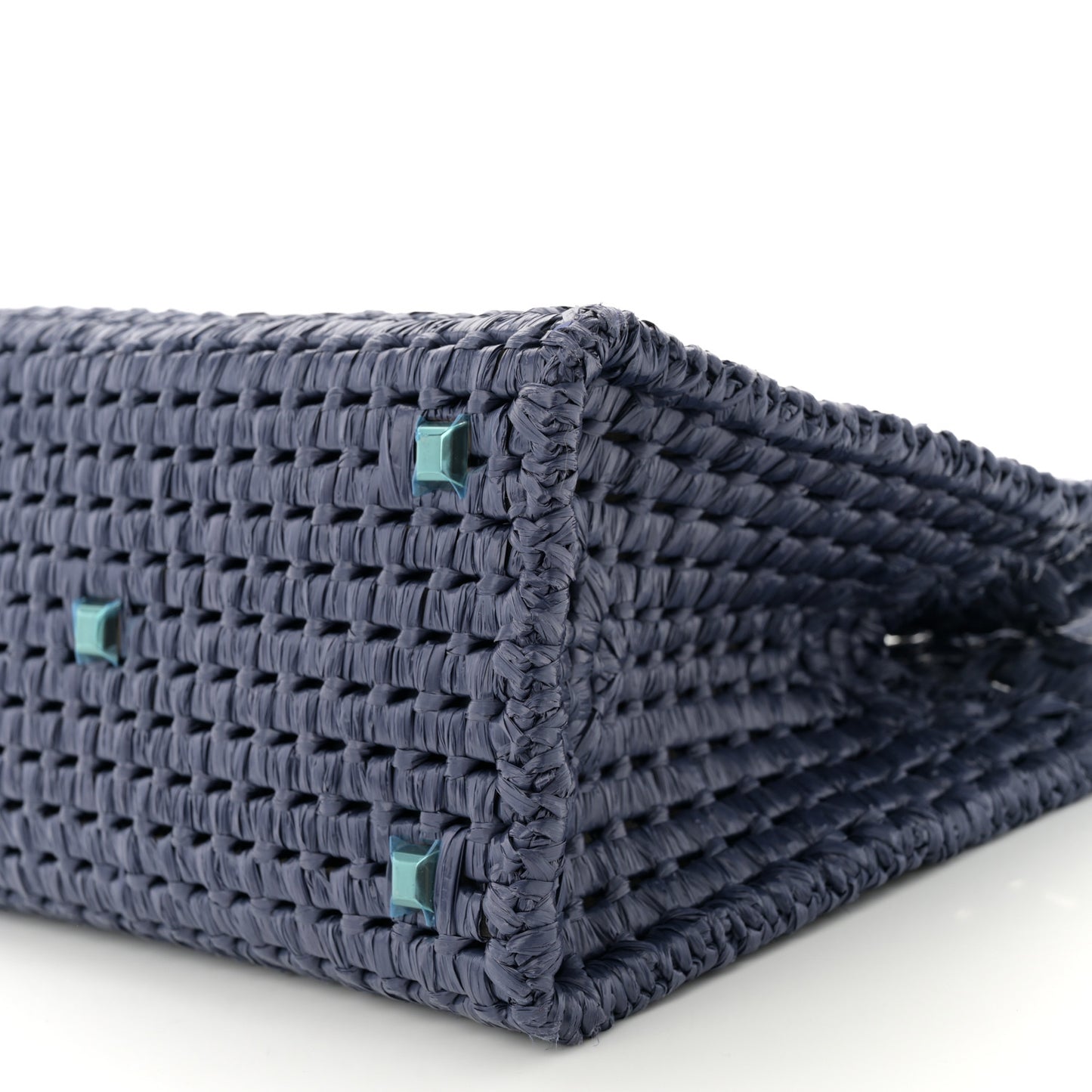 Raffia Medium The Studio Box Bag Midnight