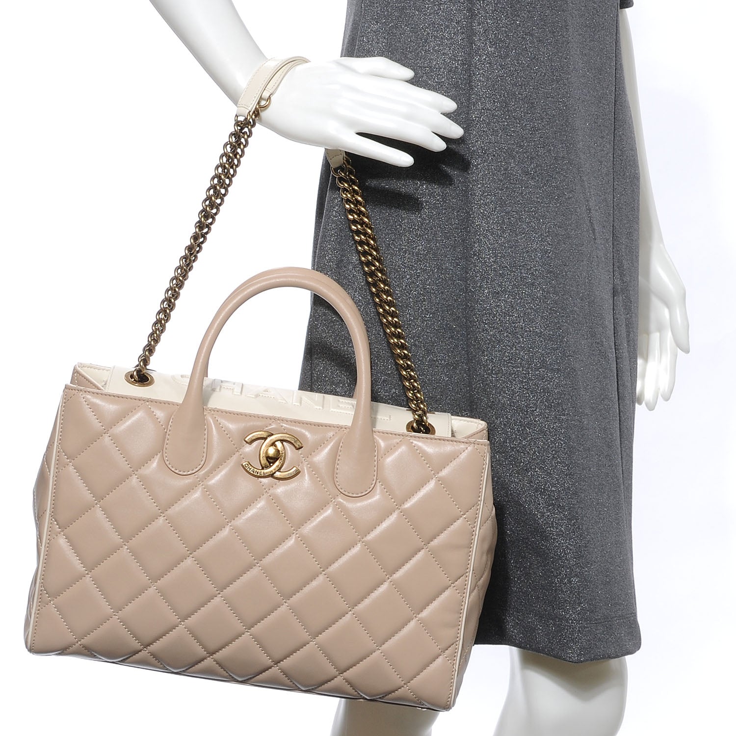 Chanel Leather Portobello Tote Beige 2 of 7