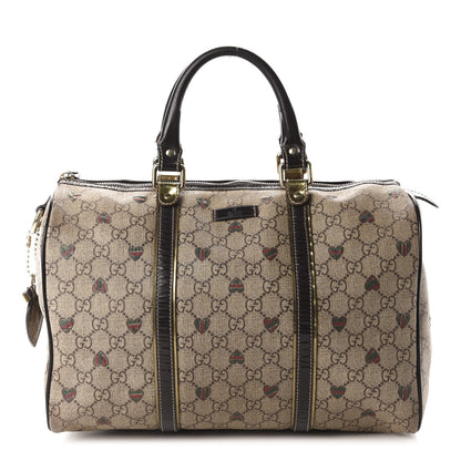 Gucci GG Plus Monogram Hearts Medium Joy Boston Dark Brown 1 of 19
