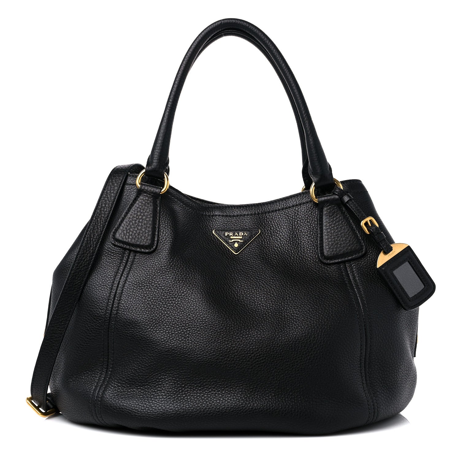 Prada Vitello Daino Shoulder Bag Black 1 of 9