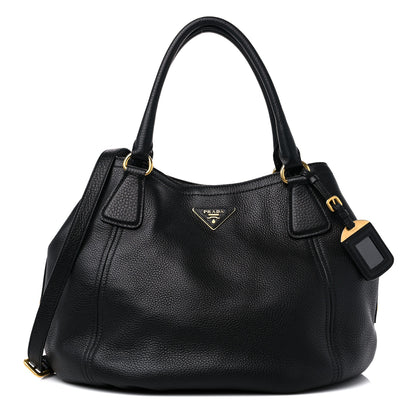 Prada Vitello Daino Shoulder Bag Black 1 of 9