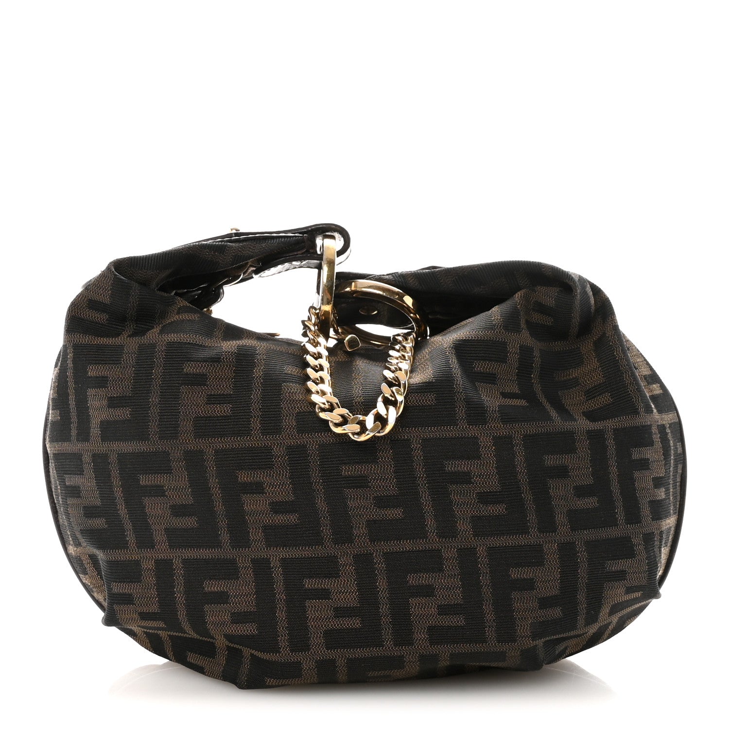 Fendi Zucca Small Chef Chain Hobo Tobacco 1 of 9