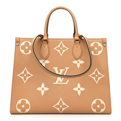 Louis Vuitton Empreinte Monogram Giant Onthego MM Arizona Creme 1 of 10
