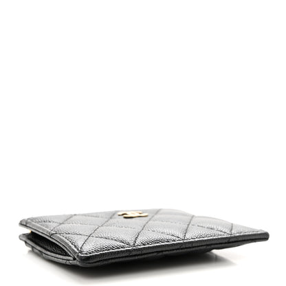 Chanel Caviar Quilted CC Zip Card Holder Black 4 of 8