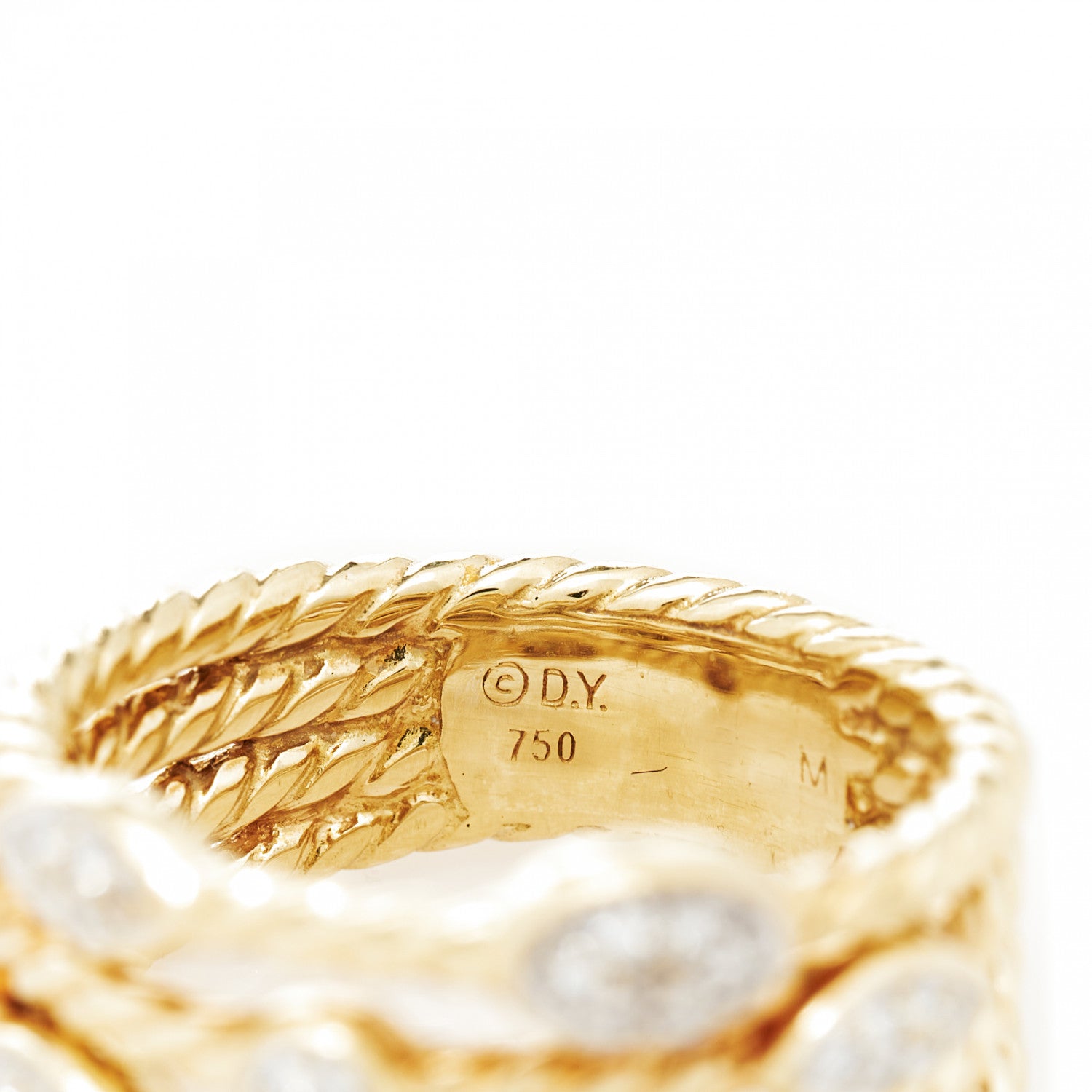 David Yurman 18K Yellow Gold Diamond Four-Row Confetti Ring 57 8 4 of 4