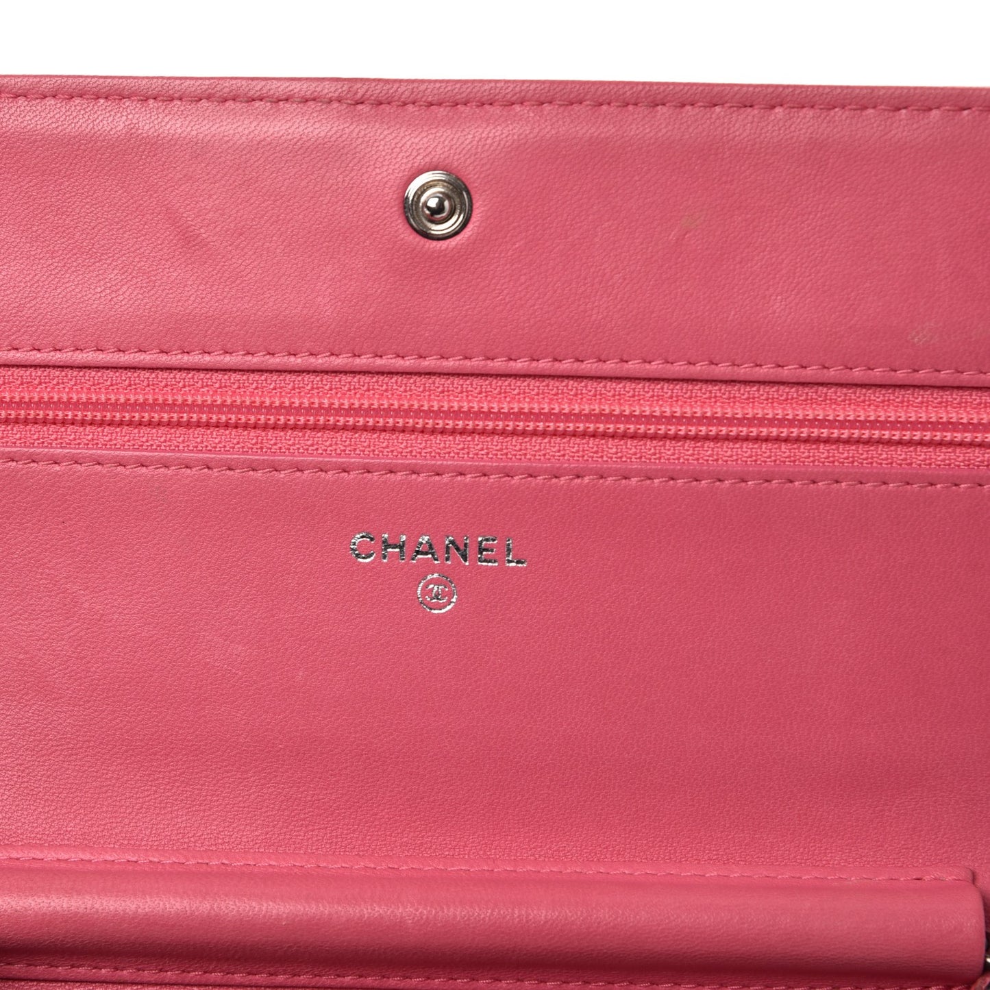 Lambskin Quilted Boy Wallet On Chain WOC Pink