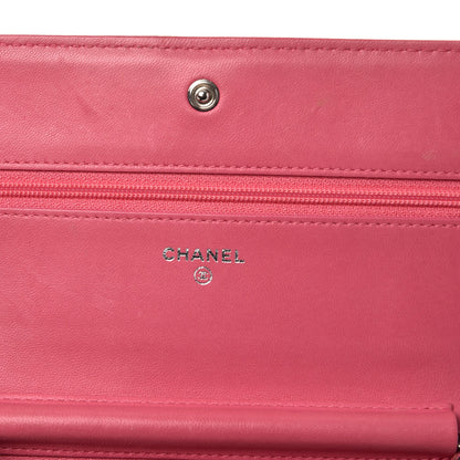 Chanel Lambskin Quilted Boy Wallet On Chain WOC Pink 11 of 14