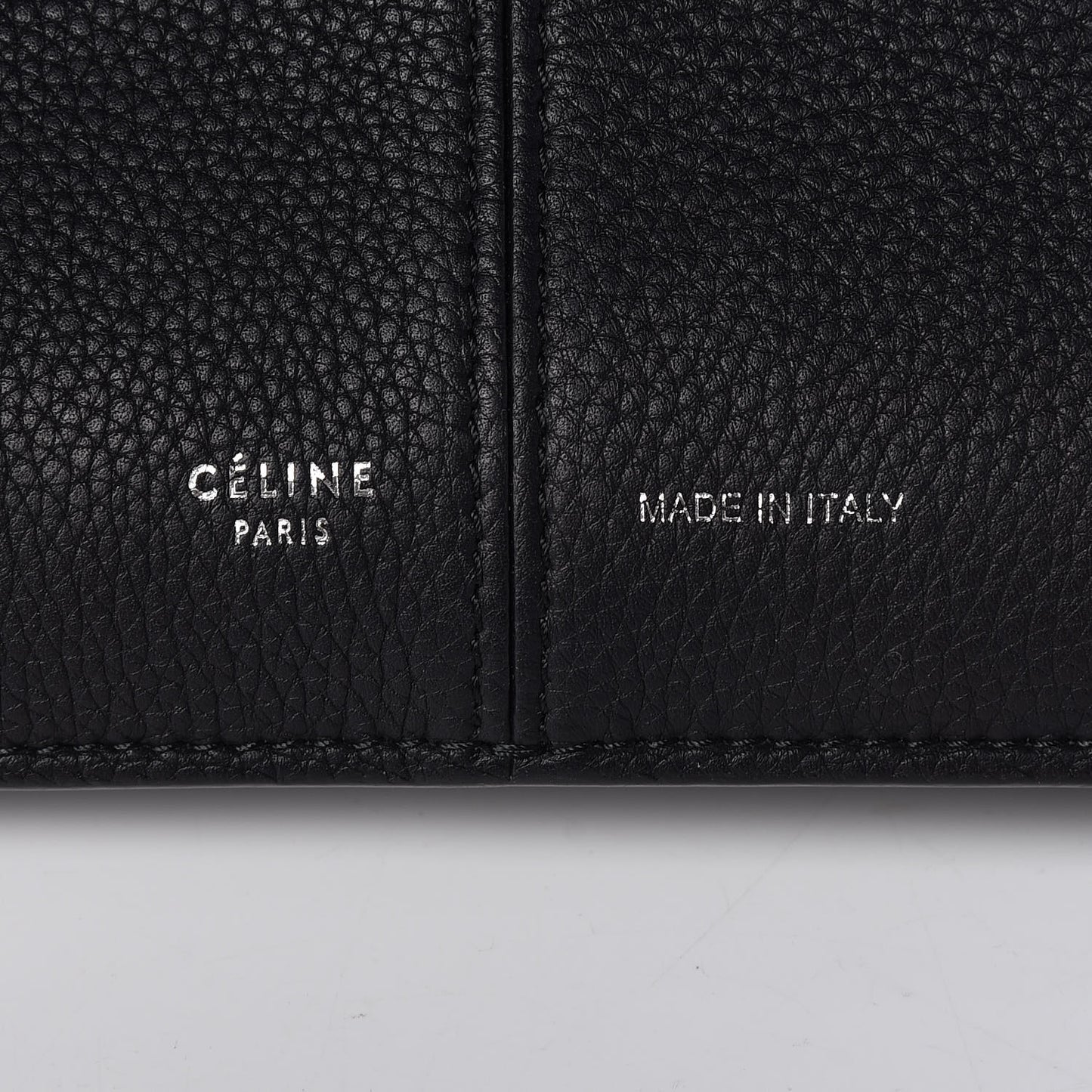 Baby Grained Calfskin Medium Tri-Fold Bag Black