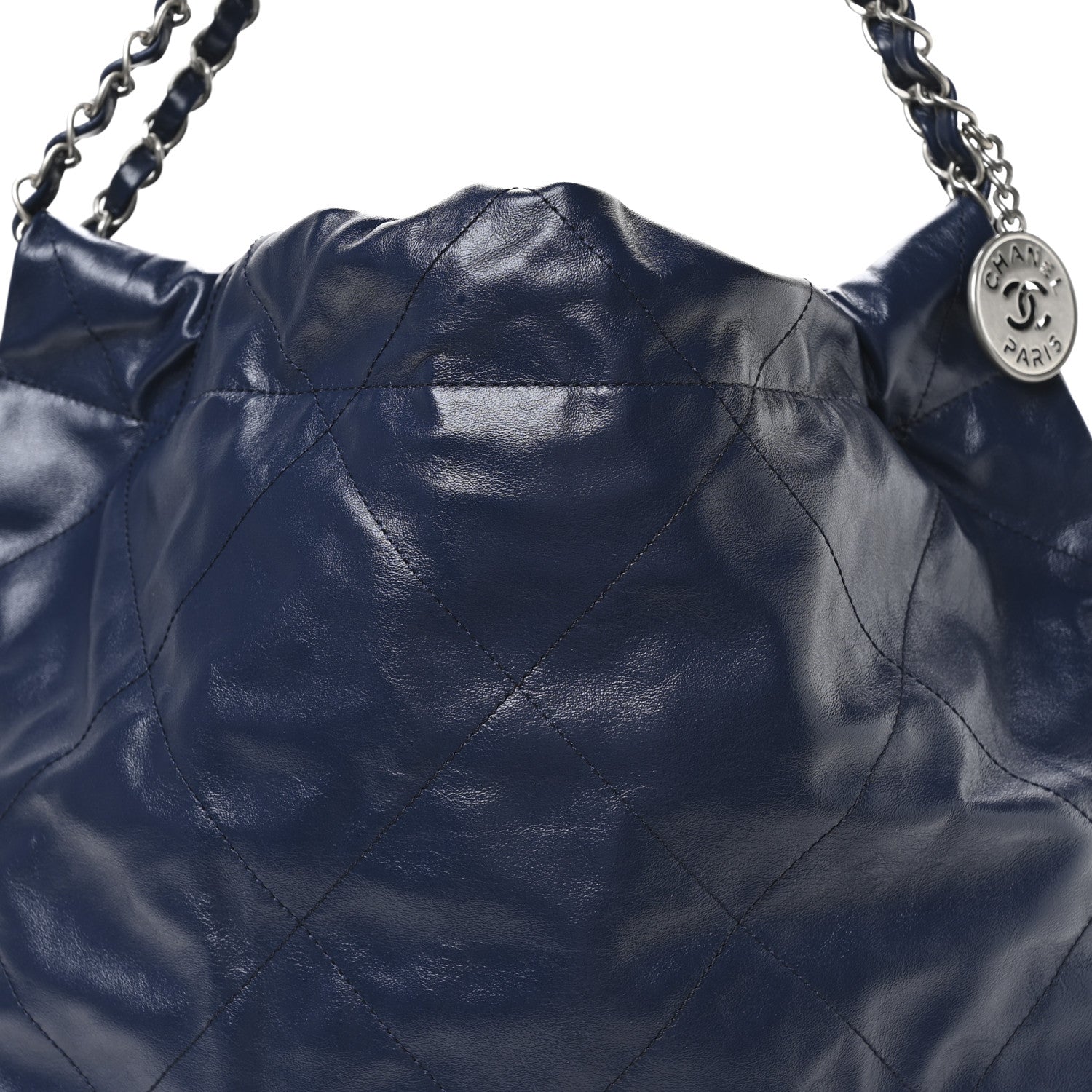 Chanel Shiny Calfskin Quilted Chanel 22 Navy Blue 9 of 11