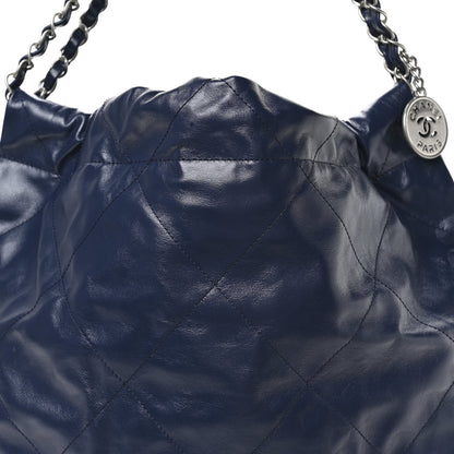Chanel Shiny Calfskin Quilted Chanel 22 Navy Blue 9 of 11
