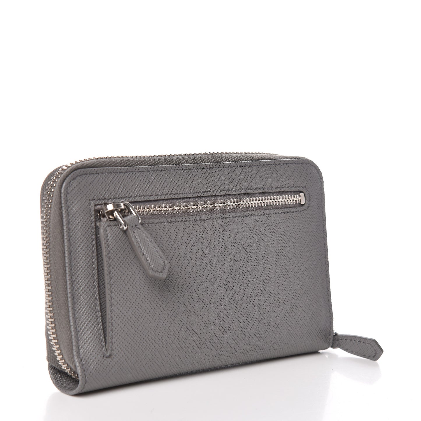 Saffiano Metal Zip Around Wallet Marmo