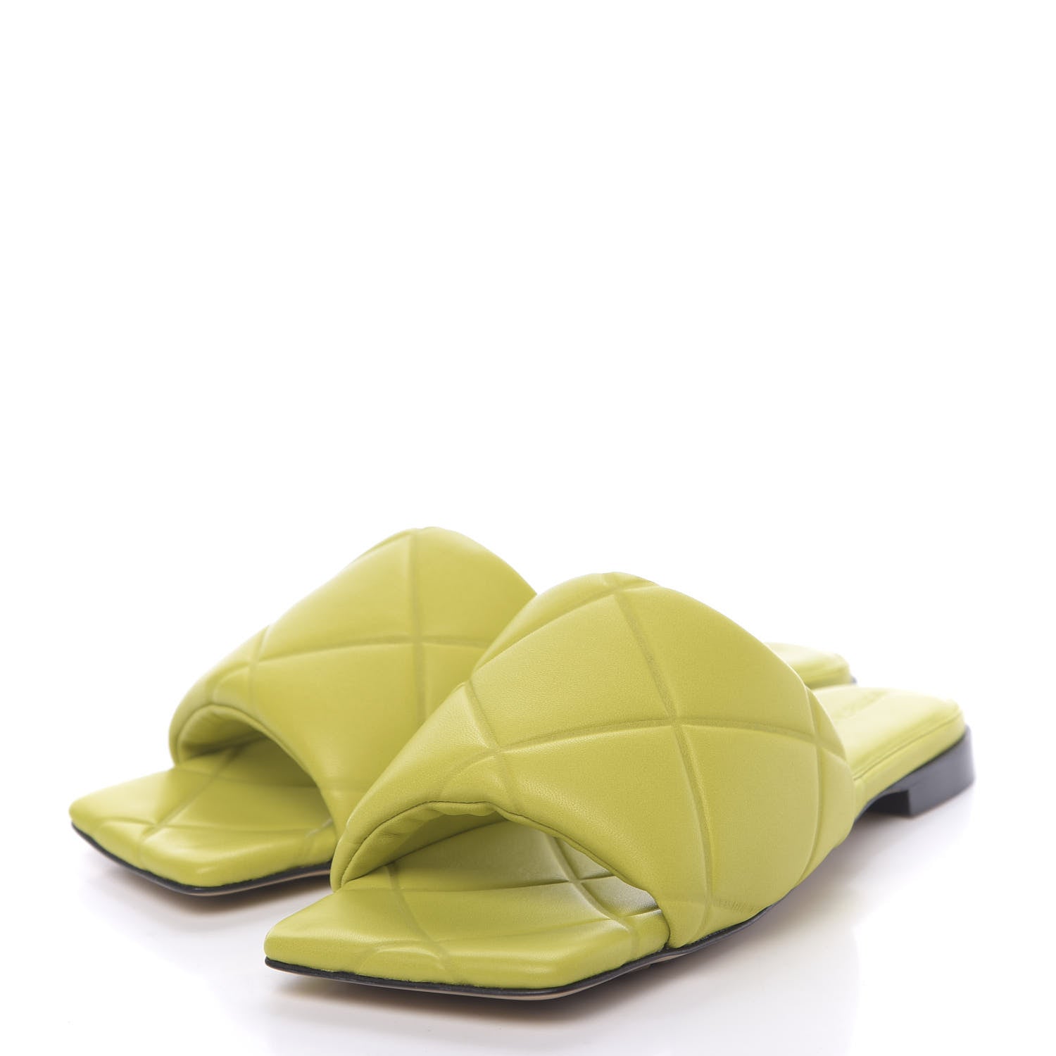 Bottega Veneta Nappa Quilted Rubber Lido Flat Sandals 36 Kiwi 3 of 7