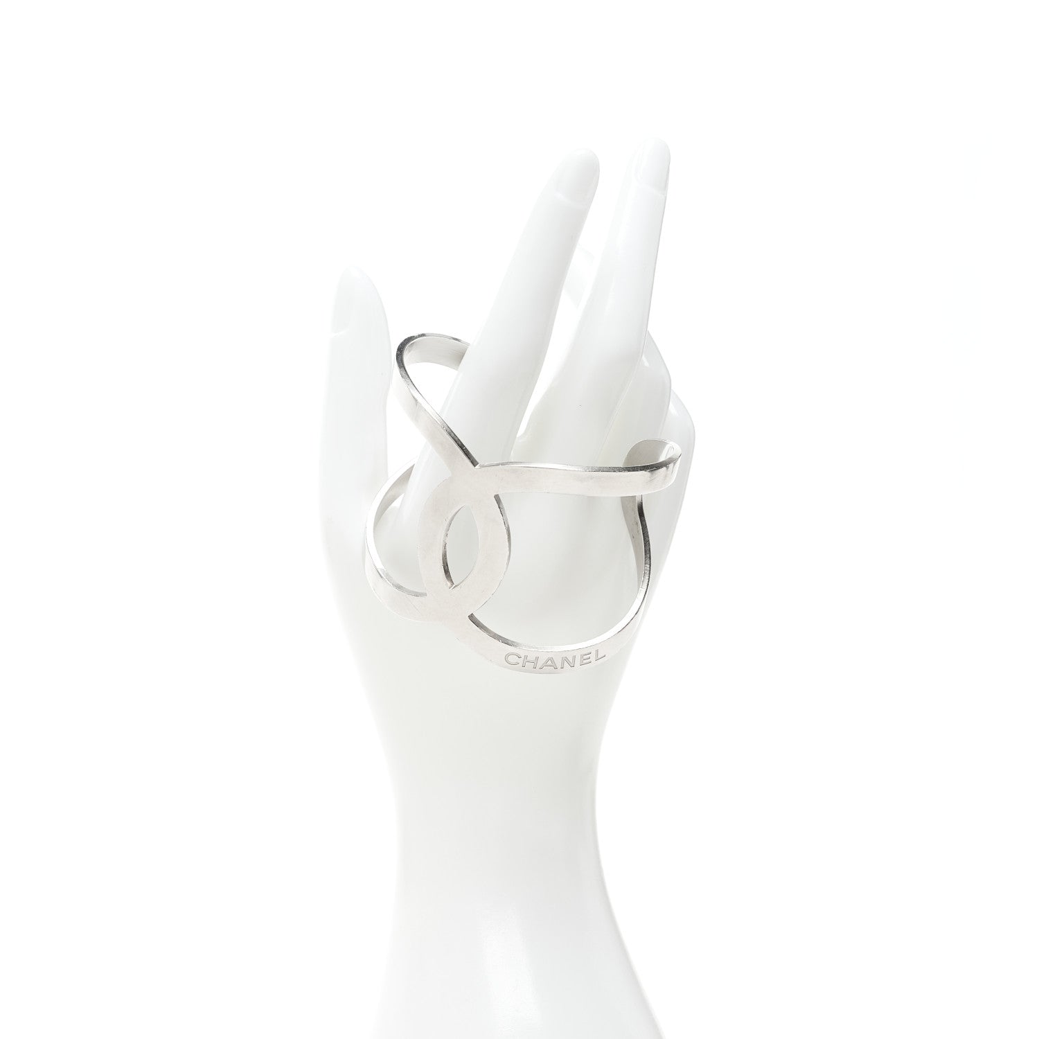 Chanel Metal CC Cuff Silver 2 of 5