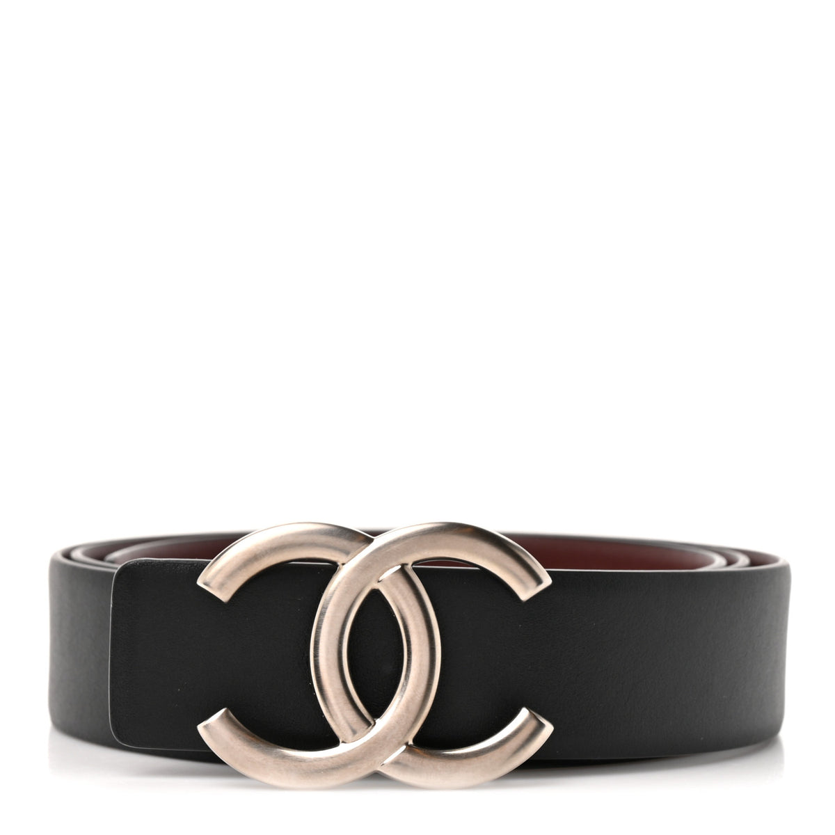 Calfskin CC Reversible Belt 90 36 Black Burgundy
