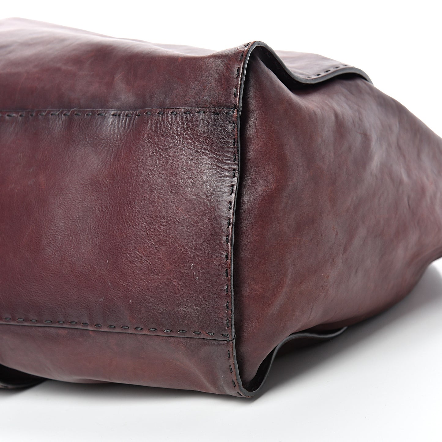 Calfskin Large Soft Stirrup Shoulder Bag Burgundy