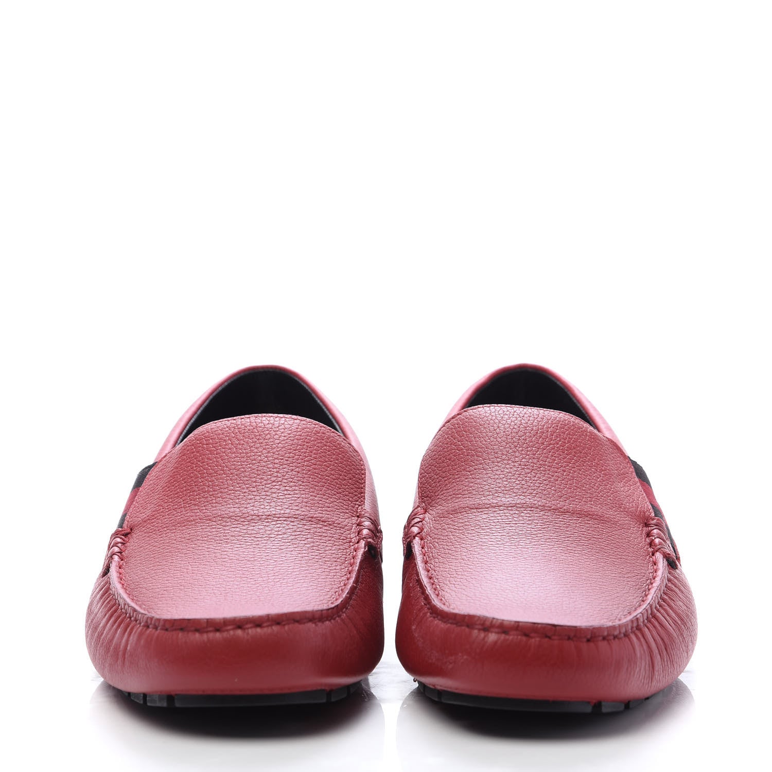 Gucci Calfskin Web Mens Driver Loafers 8 Red 2 of 9