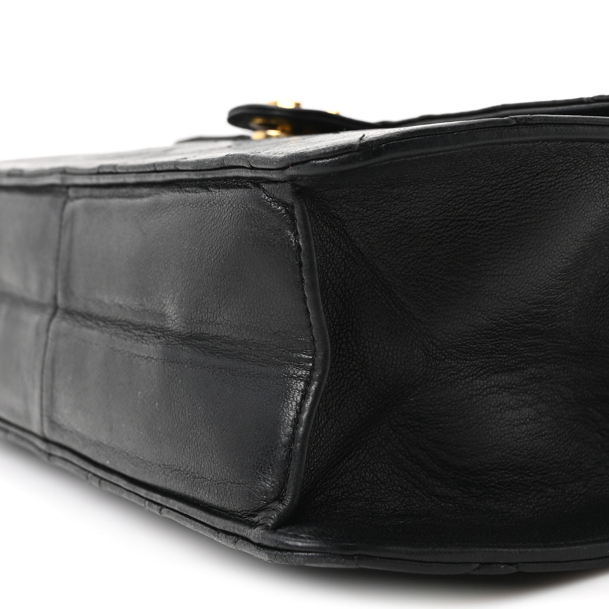 Lambskin Quilted Medium Single Flap Black