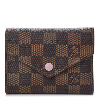 Louis Vuitton Damier Ebene Victorine Wallet Rose Ballerine 1 of 9