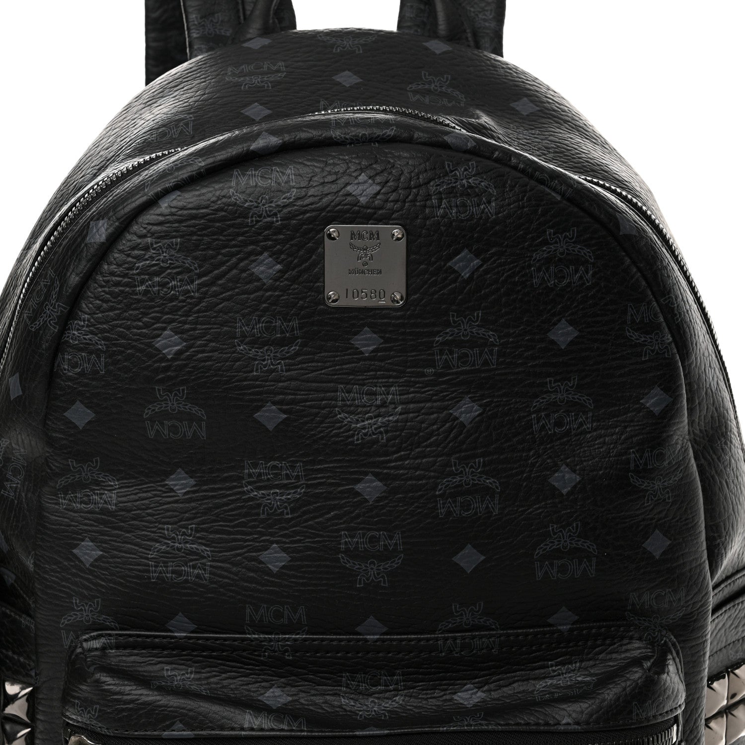 MCM Visetos Large Side Studs Stark Backpack Black 8 of 10