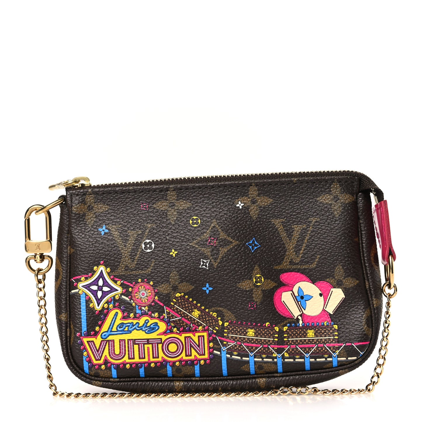 Monogram 2020 Christmas Animation Roller Coaster Mini Pochette Accessories Pivoine