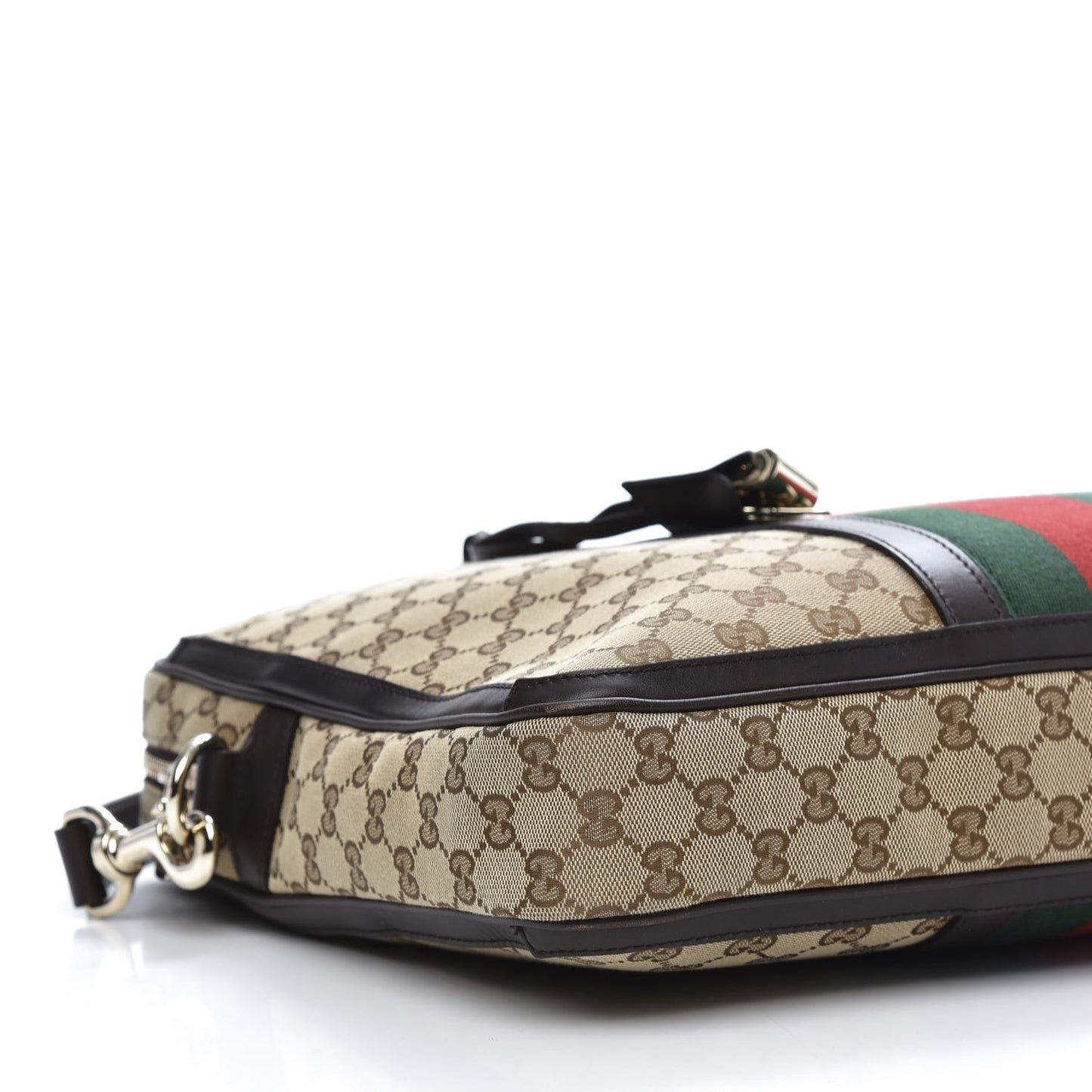 Monogram Web Briefcase Dark Brown