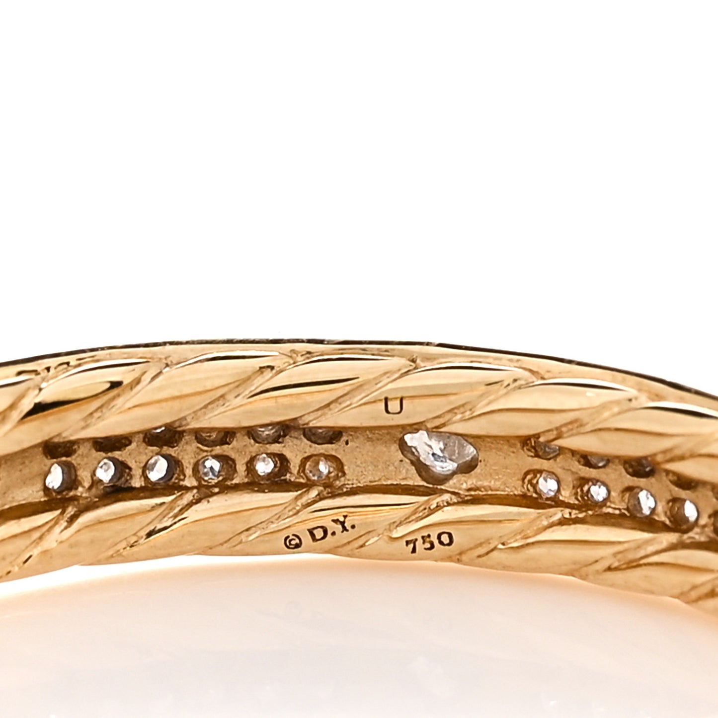 18K Yellow Gold Diamond Modern Renaissance Pave Ring 60 9
