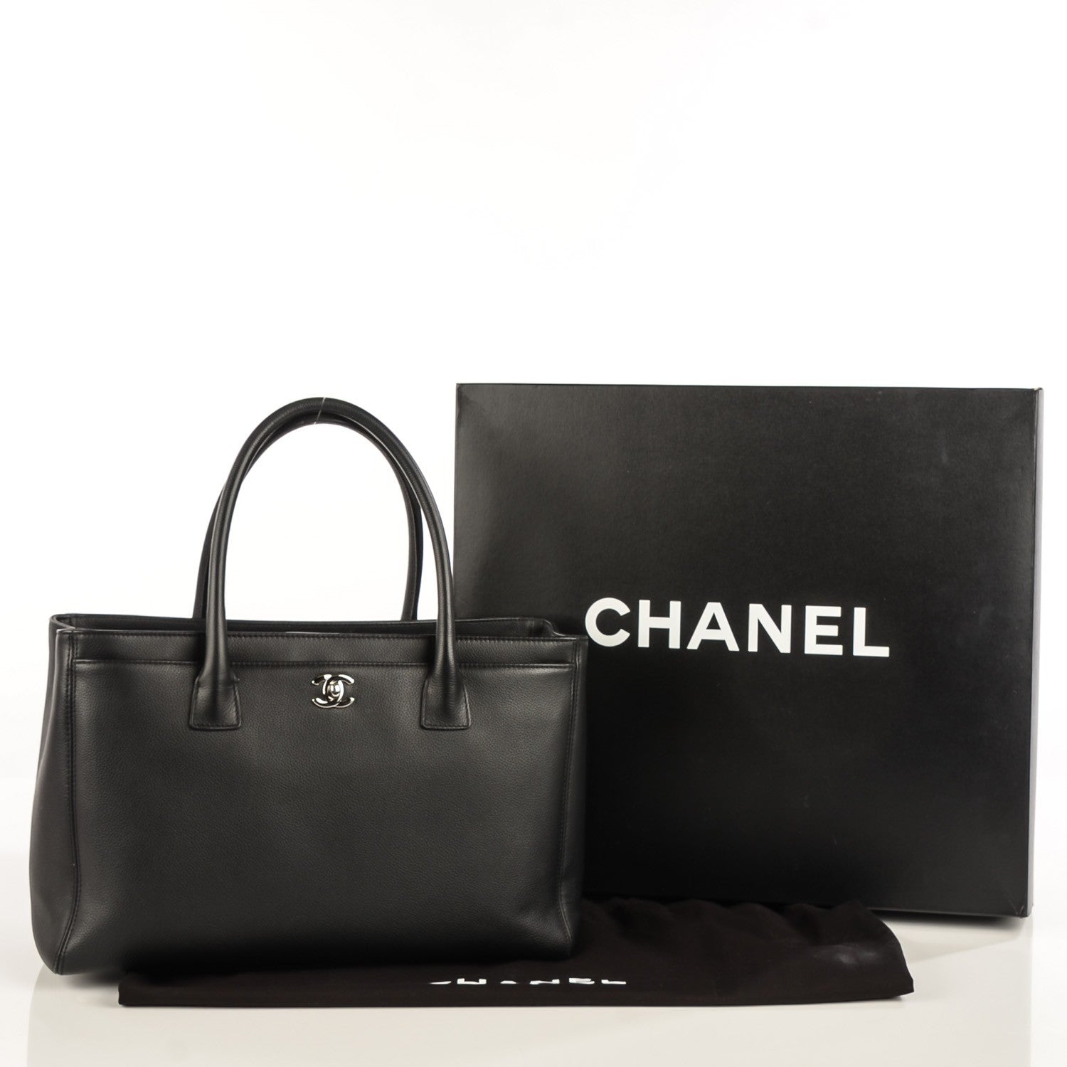 Chanel Calfskin Cerf Executive Shopper Tote Black 5 of 8