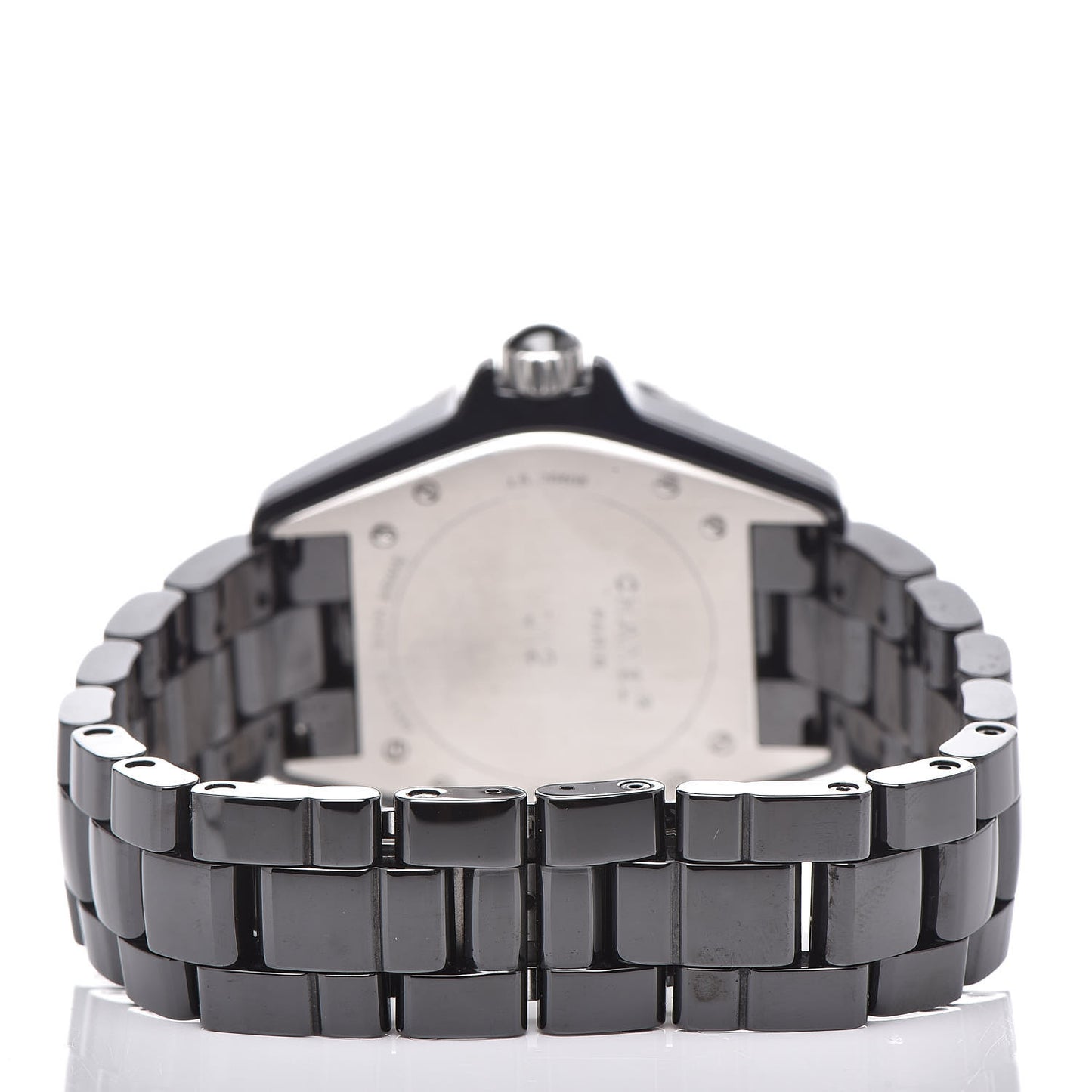 Stainless Steel Ceramic Diamond 38mm J12 Quartz Watch Black