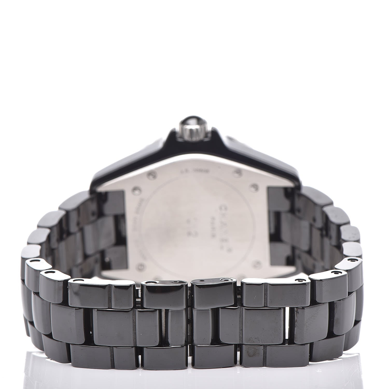 Chanel Stainless Steel Ceramic Diamond 38mm J12 Quartz Watch Black 4 of 7