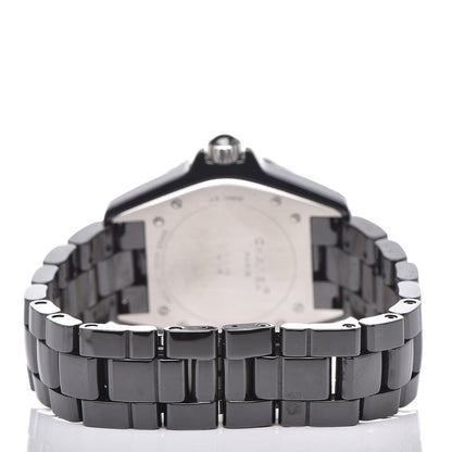 Chanel Stainless Steel Ceramic Diamond 38mm J12 Quartz Watch Black 4 of 7