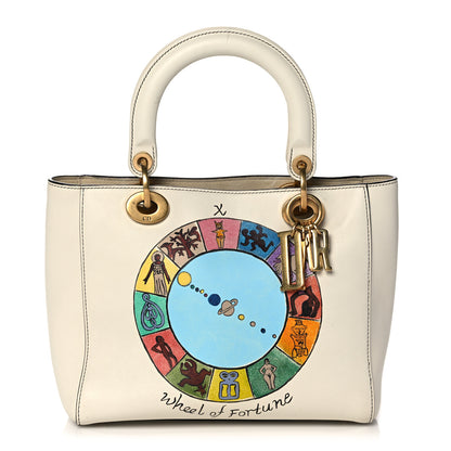 Christian Dior Calfskin Wheel of Fortune Medium Lady Dior Off White 1 of 17