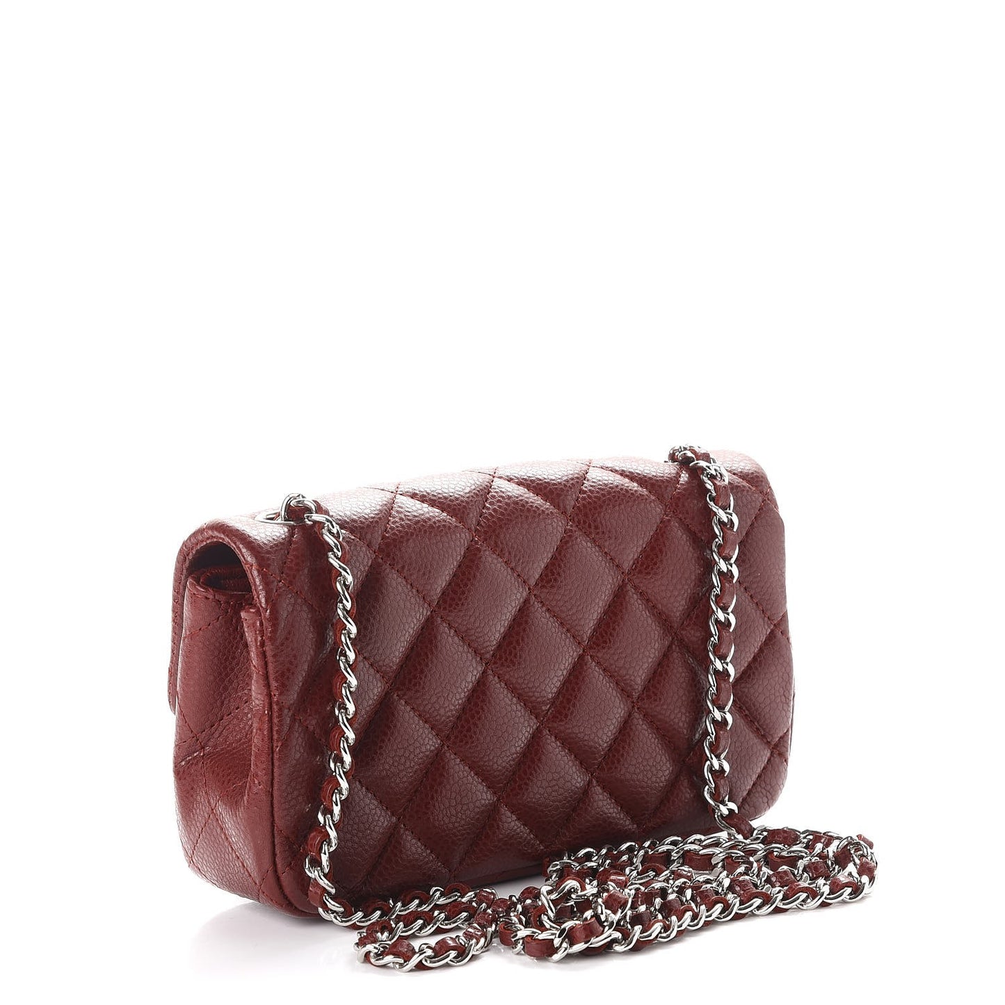 Caviar Quilted Extra Mini Flap Burgundy