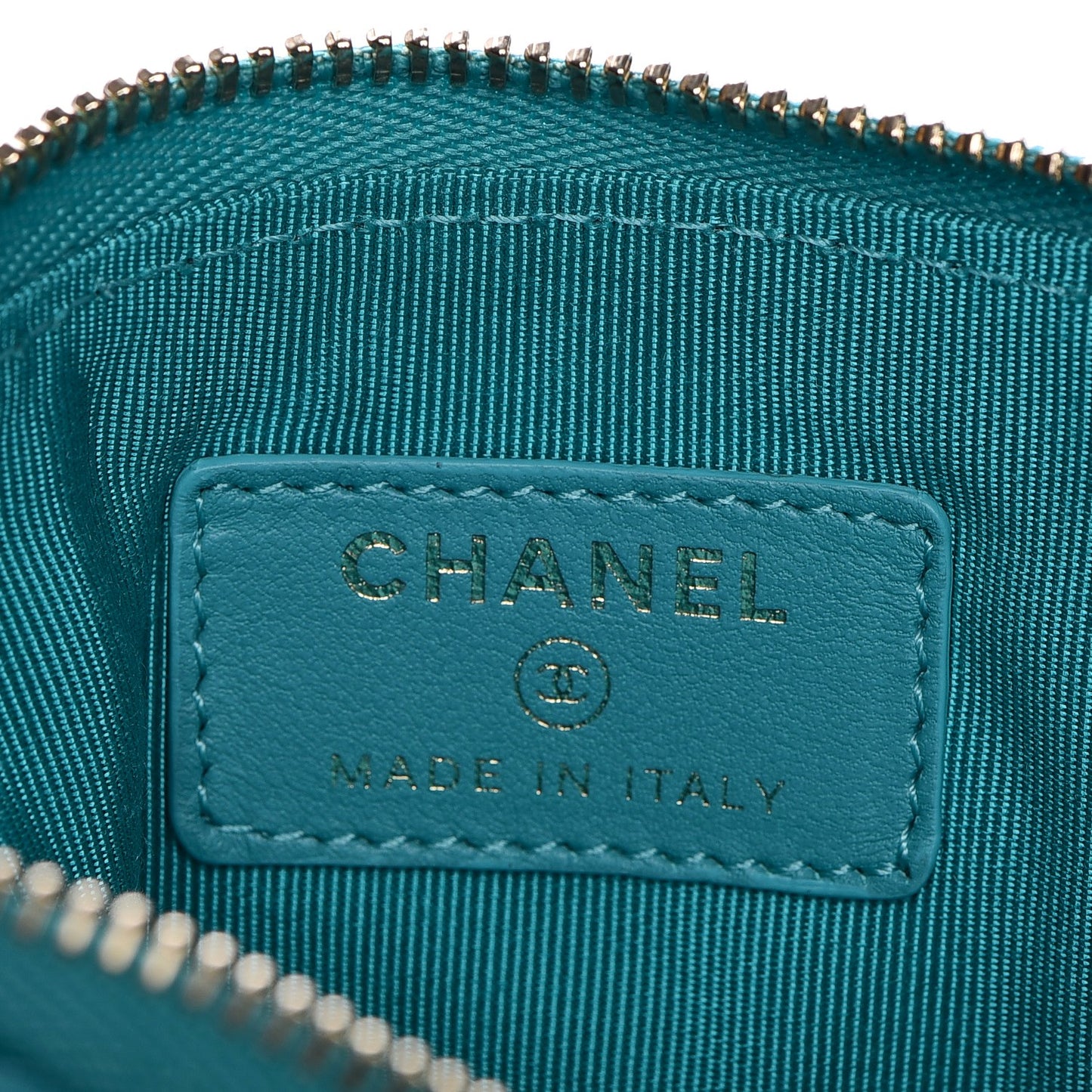 Lambskin Quilted Small Cosmetic Case Turquoise