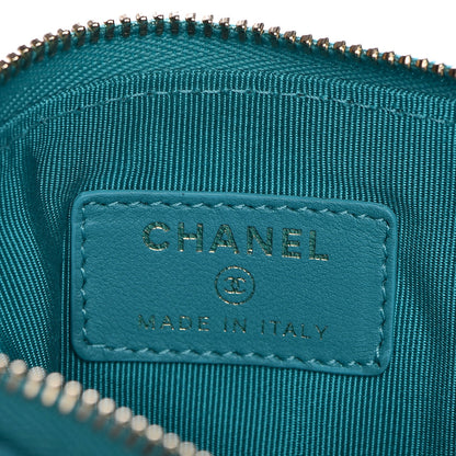 Chanel Lambskin Quilted Small Cosmetic Case Turquoise 6 of 7