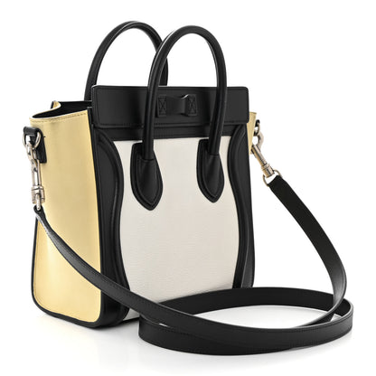 Celine Grained Baby Calfskin Nubuck Nano Tri-Color Luggage White 3 of 10