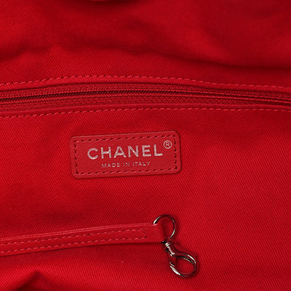Chanel Canvas Large Double Face Shopping Tote Red 6 of 12