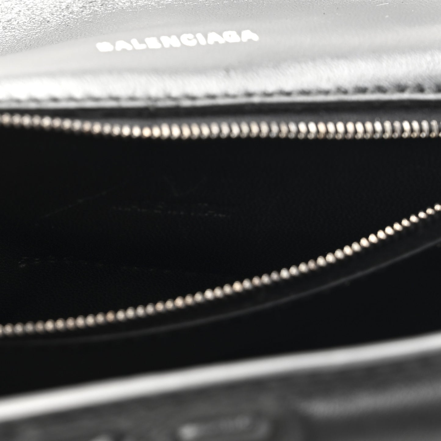 Nappa BB Monogram Embossed Small Hourglass Top Handle Bag Black