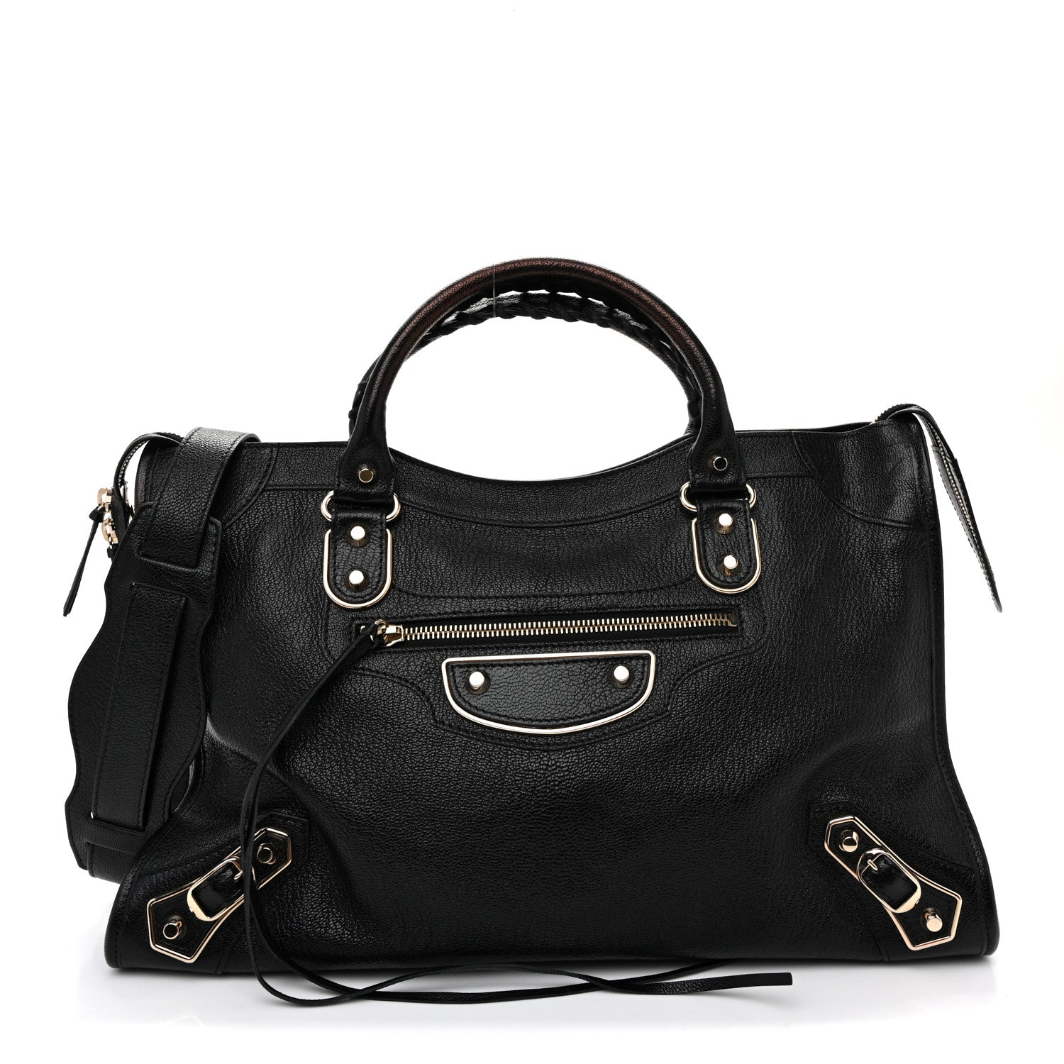 Balenciaga Chevre Gold Metallic Edge Hardware City Black Black 1 of 12