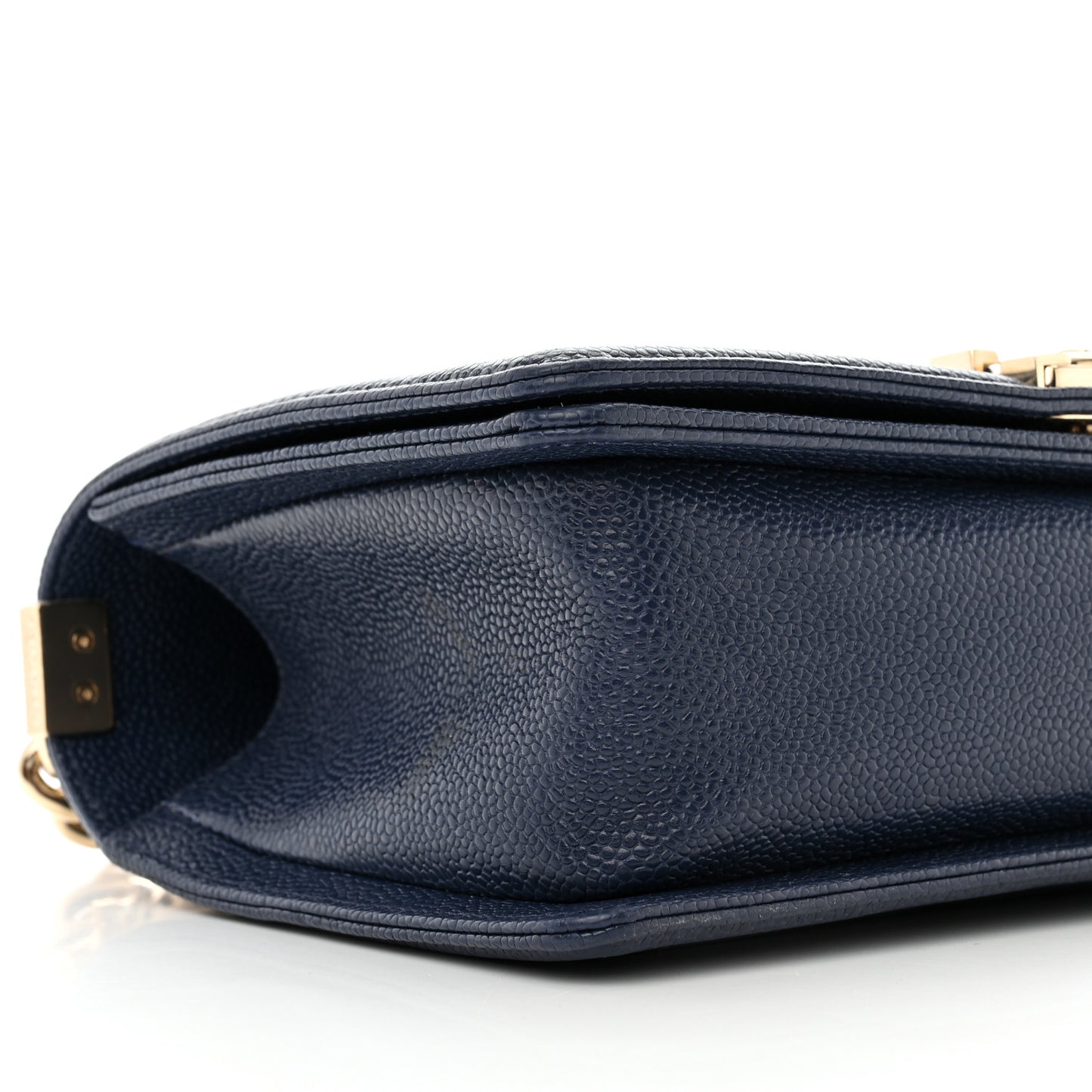Caviar Quilted Medium Boy Flap Navy