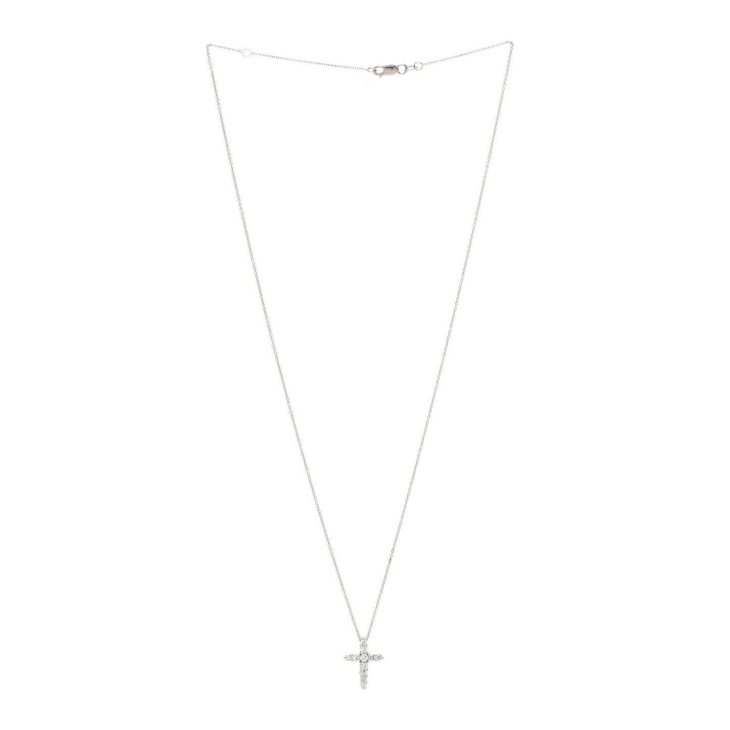 18K White Gold Diamond .39ctw Cross Pendant Necklace