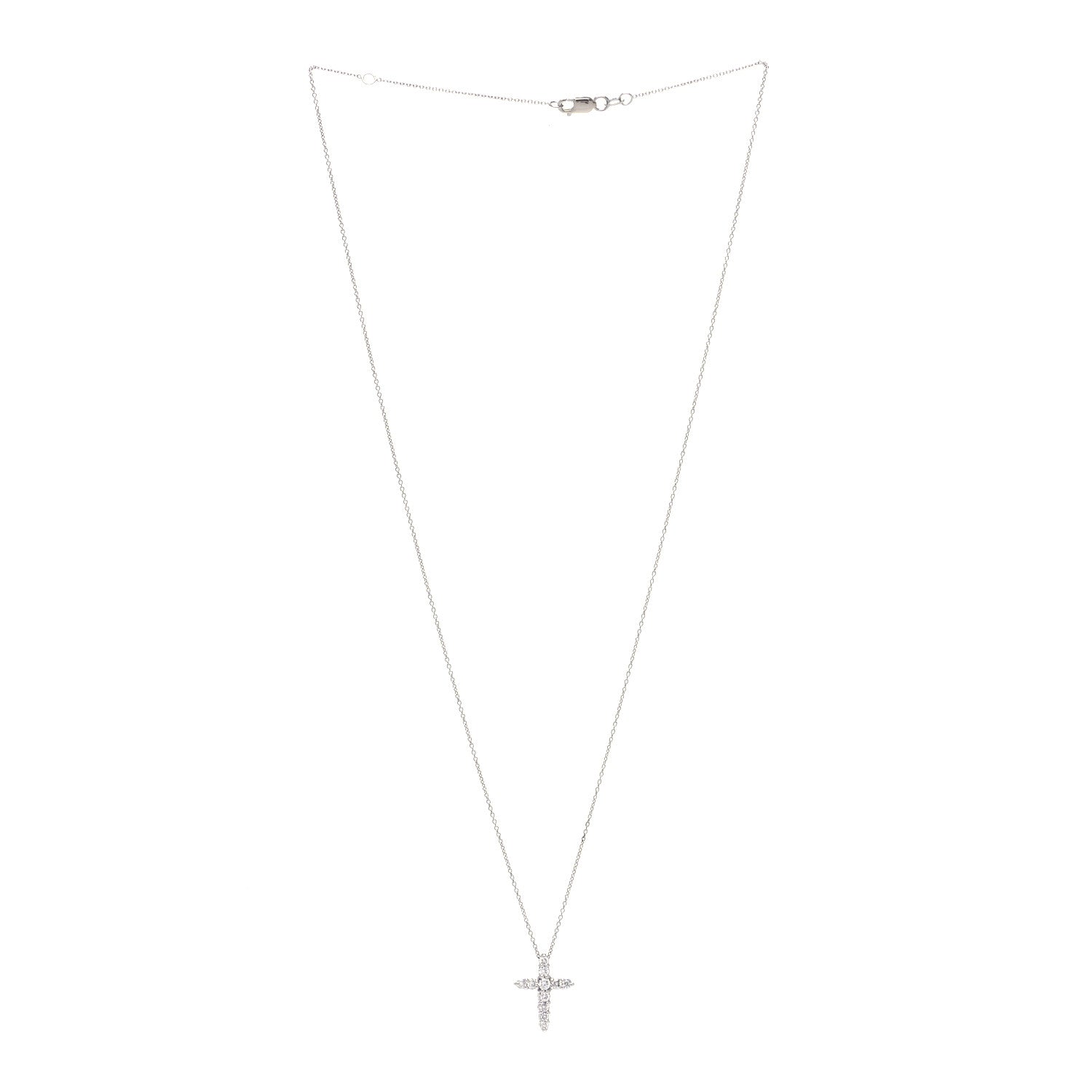 Roberto Coin 18K White Gold Diamond .39ctw Cross Pendant Necklace 3 of 6