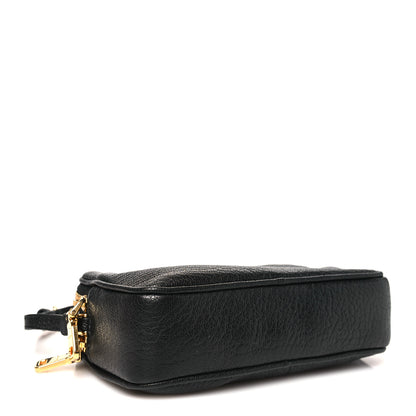 Miu Miu Goatskin Madras Double Zip Pochette Clutch Black 4 of 11