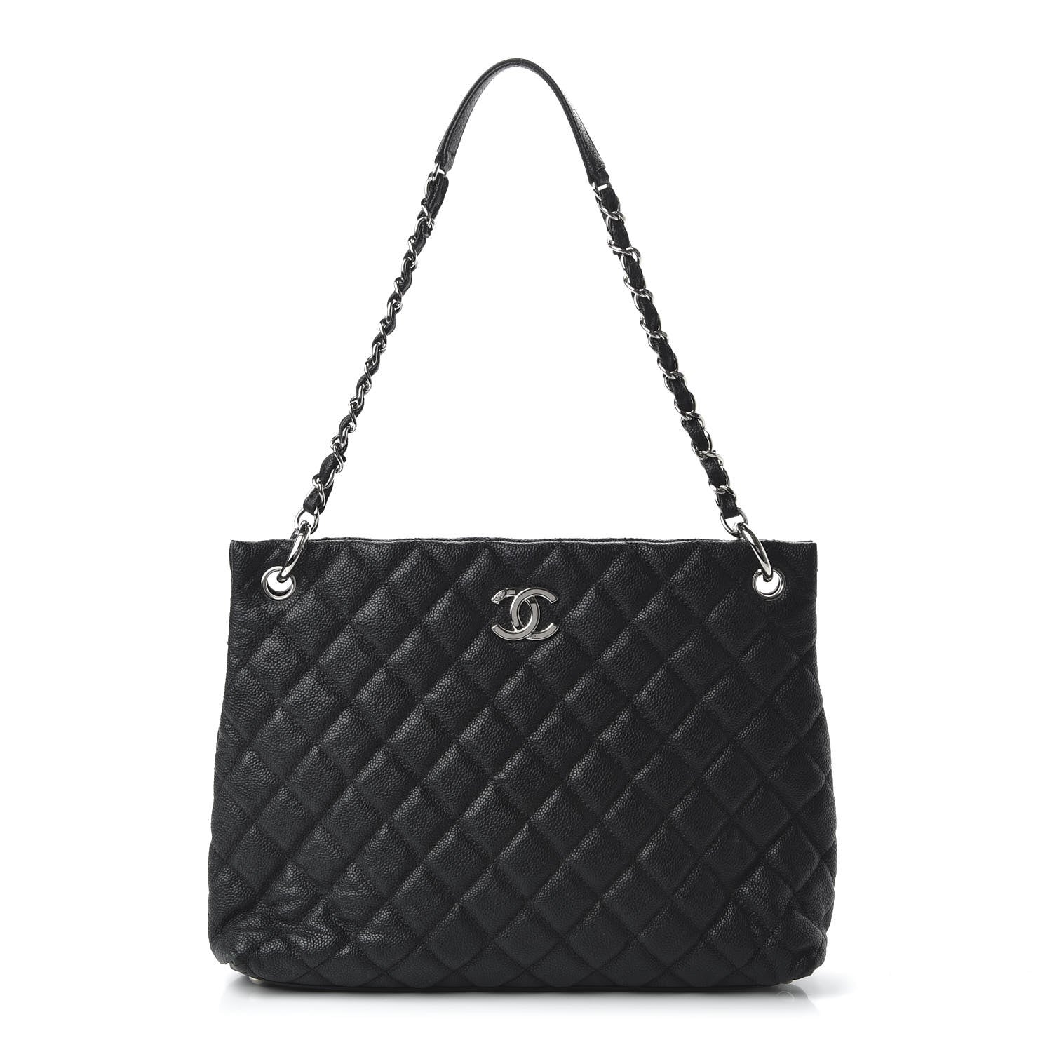 Chanel Caviar Quilted Large CC Shopping Tote Black 1 of 10