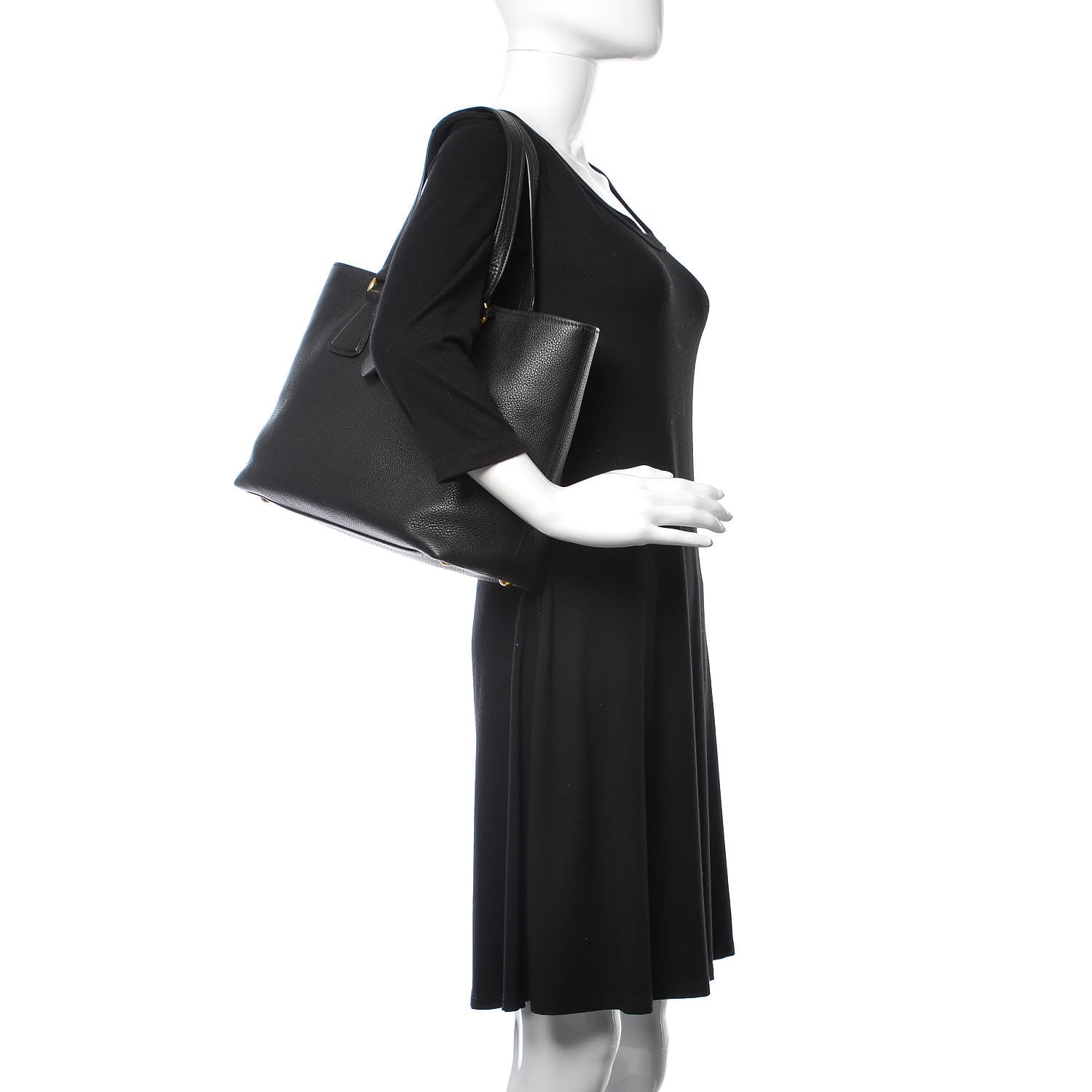 Prada Vitello Phenix Tote Black 2 of 9