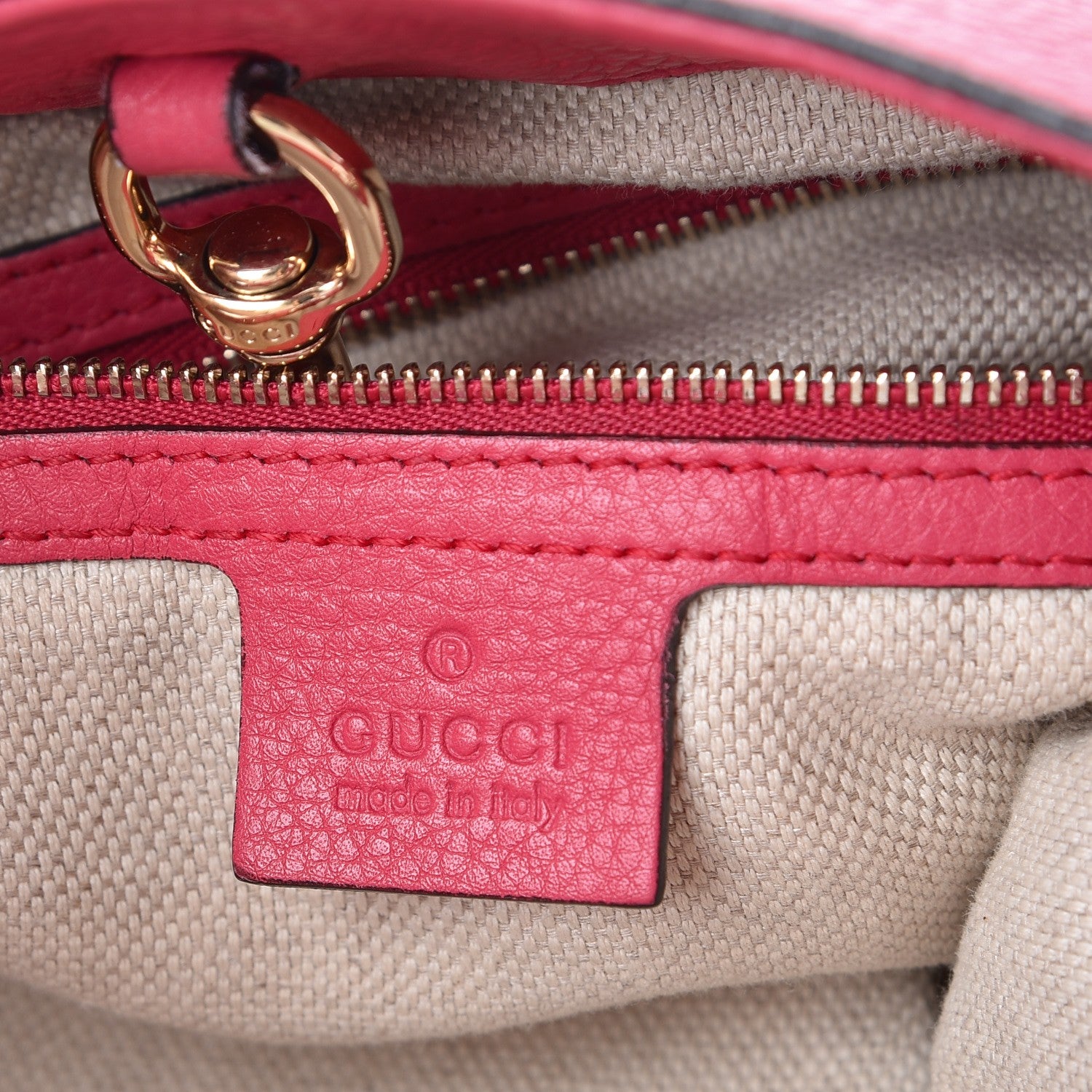 Gucci Pebbled Calfskin Medium Soho Chain Shoulder Bag Pink 6 of 11