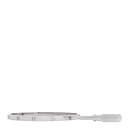 Cartier 18K White Gold Small LOVE Bracelet 18 3 of 8