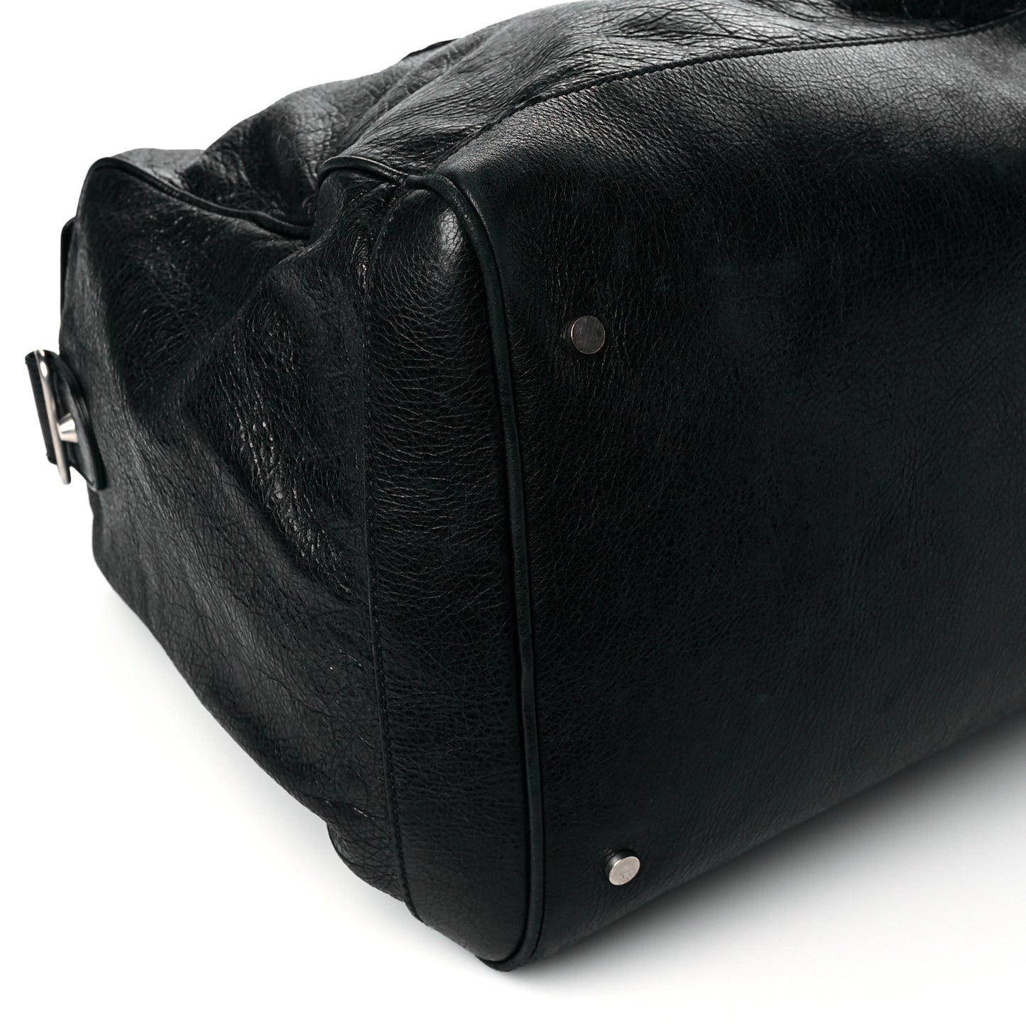 Agneau Classic Silver Hardware S Squash Boston Black