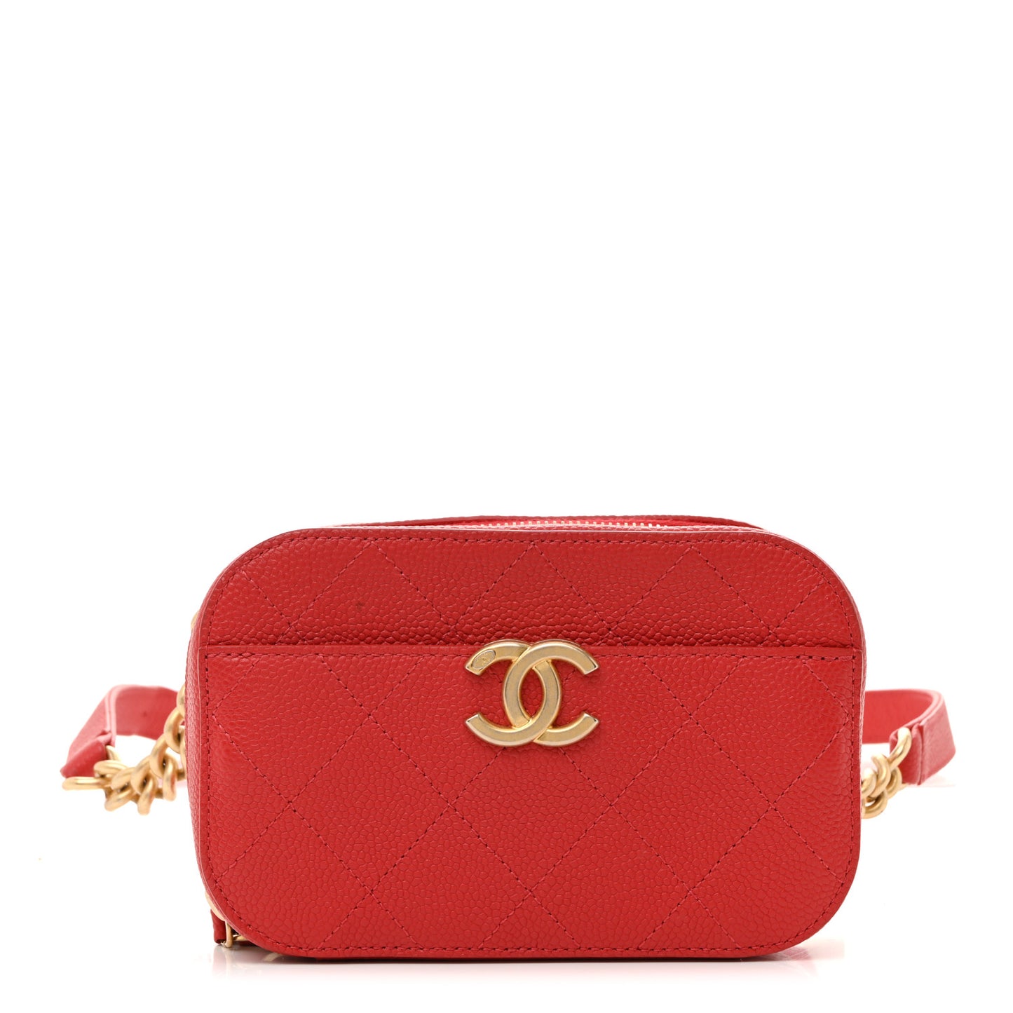 Caviar Quilted Waist Bag Red