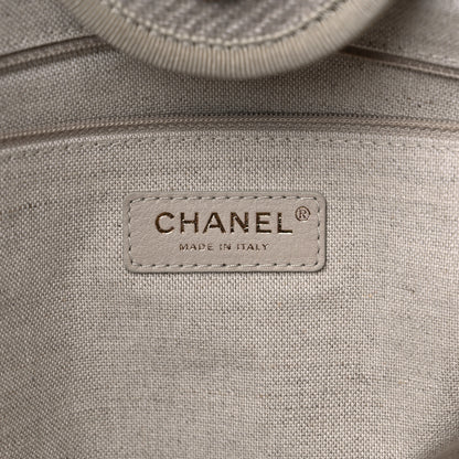 Chanel Mixed Fibers Medium Deauville Tote Beige Black 7 of 12