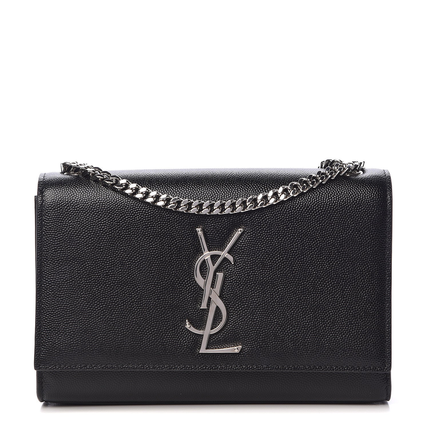 Saint Laurent Grain De Poudre Small Monogram Kate Satchel Black 1 of 10